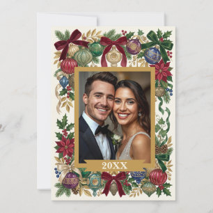 Personalised Vintage Christmas/Antique Ornaments Holiday Card