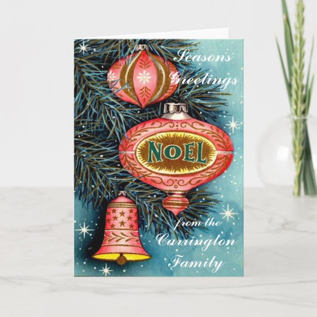 Personalised Vintage Christmas Card (Front)