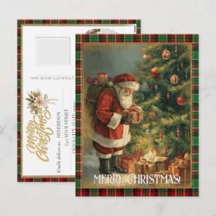 Personalised Vintage Christmas Photo Santa Classic Holiday Postcard