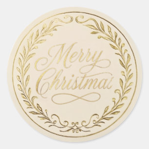 Personalised Vintage Christmas Stickers Gold