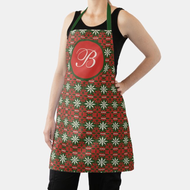 Personalised Vintage Christmas/winter patterned   Apron (Insitu)