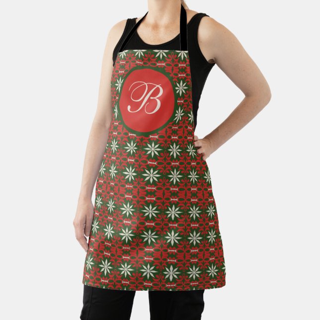 Personalised Vintage Christmas/winter patterned   Apron (Insitu)