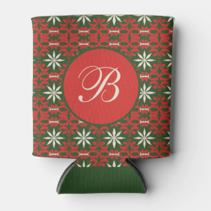 Personalised Vintage Christmas/winter patterned  Can Cooler