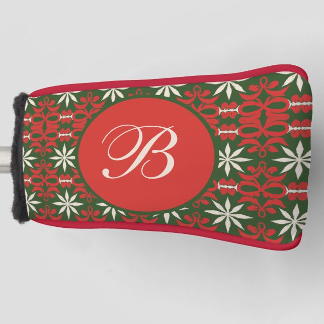 Personalised Vintage Christmas/winter patterned  Golf Head Cover (Front)