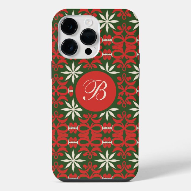 Personalised Vintage Christmas/winter patterned  iPhone Case (Back)