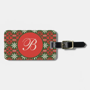 Personalised Vintage Christmas/winter patterned Luggage Tag