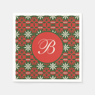 Personalised Vintage Christmas/winter patterned Napkin