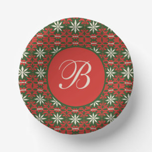 Personalised Vintage Christmas/winter patterned Paper Plate