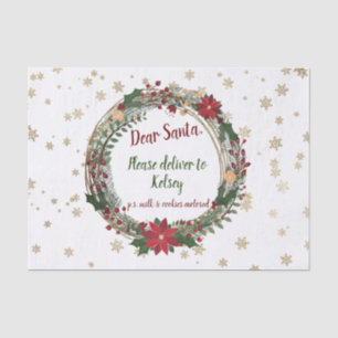 Personalised Vintage Christmas Wreath Tissue Paper