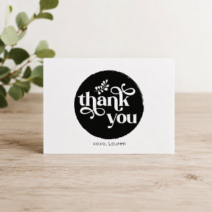 Personalised Vintage Circle Flat Thank You Card