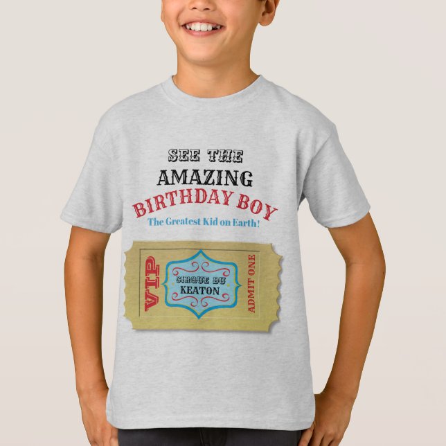 Personalised Vintage Circus Birthday Shirt (Front)
