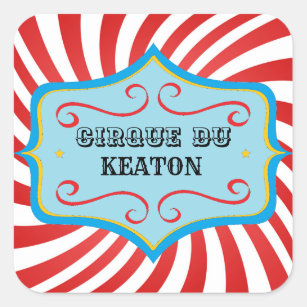Personalised Vintage Circus Party Stickers