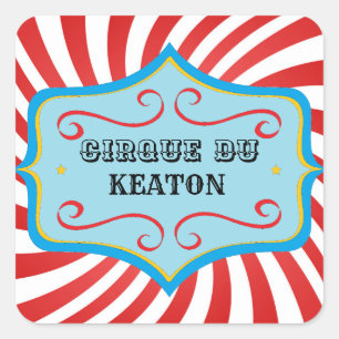 Personalised Vintage Circus Party Stickers