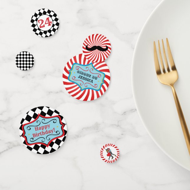 Personalised Vintage Circus Table Confetti (Group)