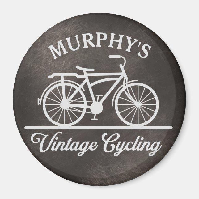Personalised Vintage Cycling Retro Bicycle  Magnet (Front)
