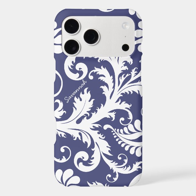 Personalised Vintage Damask change blue any colour (Back)