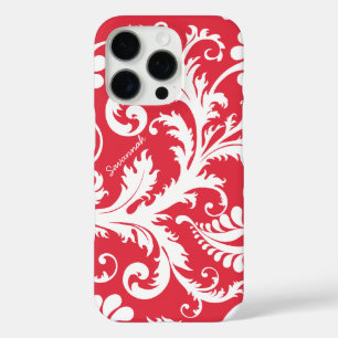 Personalised Vintage Damask change red any colour iPhone 16 Pro Case