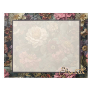 Personalised Vintage Dark Gothic Wild Rose Garden Notepad