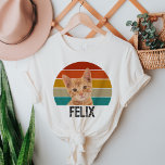 Personalised Vintage Dog Custom Retro Pet Photo Tri-Blend Shirt<br><div class="desc">Celebrate your feline friend in style with the Personalised Vintage Cat Custom Retro Pet Photo Tri-Blend Shirt! This one-of-a-kind shirt features a charming retro-style sunset backdrop, perfectly paired with a custom photo of your beloved cat. Whether you’re looking to show off your cat’s unique personality or simply enjoy the nostalgia...</div>