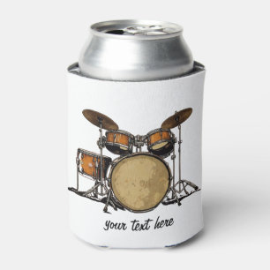 Personalised Vintage Drum Set Music Drummer Can Cooler