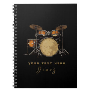 Personalised Vintage Drum Set Music Drummer    Not Notebook
