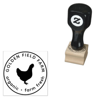 Personalised Vintage  Egg Chicken Rubber Stamp