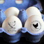 Personalised Vintage Egg Stamp<br><div class="desc">Personalised egg stamps for your homestead or family farm with beautiful chicken / duck illustrations and monograms or information in farmhouse font. These stamps are designed to be used with the handle for better application and we have not included the ink as it is up to you to choose one...</div>