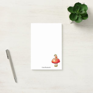 Personalised Vintage Fairytale Mushroom Post-it Notes