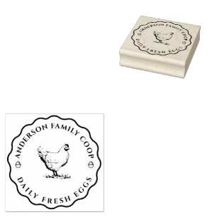 Personalised Vintage Family Business Farm Egg Rubber Stamp