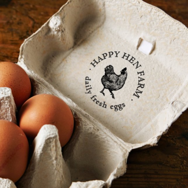 Personalised Vintage Family Business Farm Egg Rubber Stamp (Rubber Stamp Mock-up)