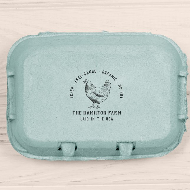 Personalised Vintage Family Farm Egg Carton Rubber Stamp (Creator Uploaded)