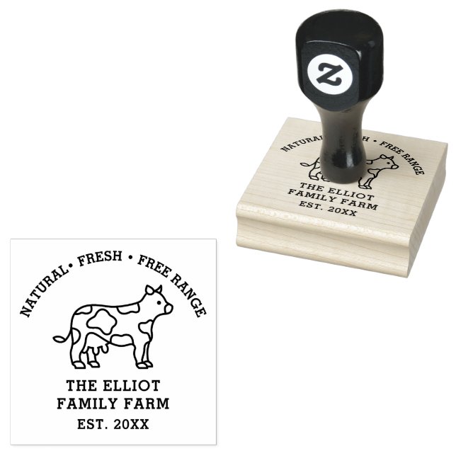 Personalised Vintage Family Farm  Rubber Stamp (Stamped)