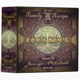Personalised Vintage Family Recipe Cookbook Binder