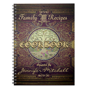 Personalised Vintage Family Recipe Cookbook Notebook