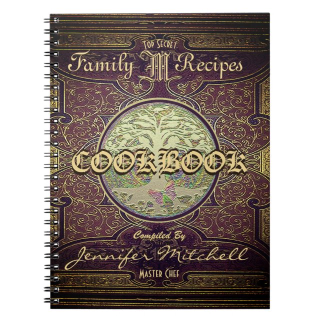 Personalised Vintage Family Recipe Cookbook Notebook (Front)
