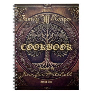 Personalised Vintage Family Recipe Cookbook Notebook