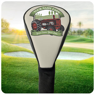 Personalised Vintage Farm Tractor Country Farmer  Golf Head Cover