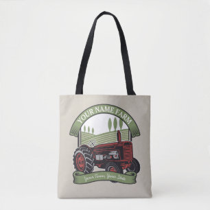 Personalised Vintage Farm Tractor Country Farmer Tote Bag