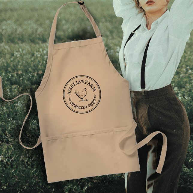Personalised Vintage Farmhouse Chicken Egg Standard Apron (Creator Uploaded)
