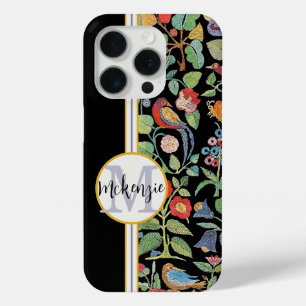 Personalised Vintage Faux Embroidered Pattern iPhone 15 Pro Case