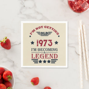 Personalised vintage fifty 50th birthday party napkin