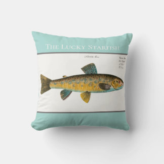Personalised Vintage Fishing Trout Watercolor Cushion