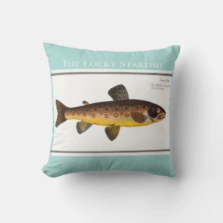 Personalised Vintage Fishing Trout Watercolor Cushion