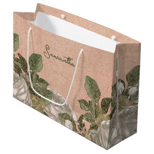 Personalised Vintage Floral Large Gift Bag