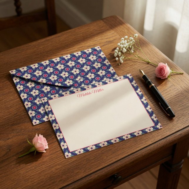 Personalised Vintage Floral Note Card (Creator Uploaded)