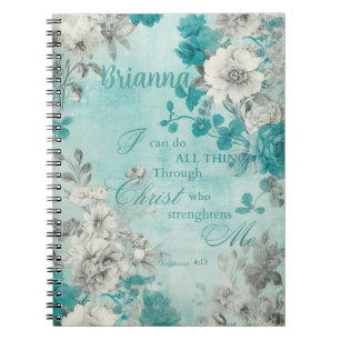 Personalised Vintage Floral  Notebook