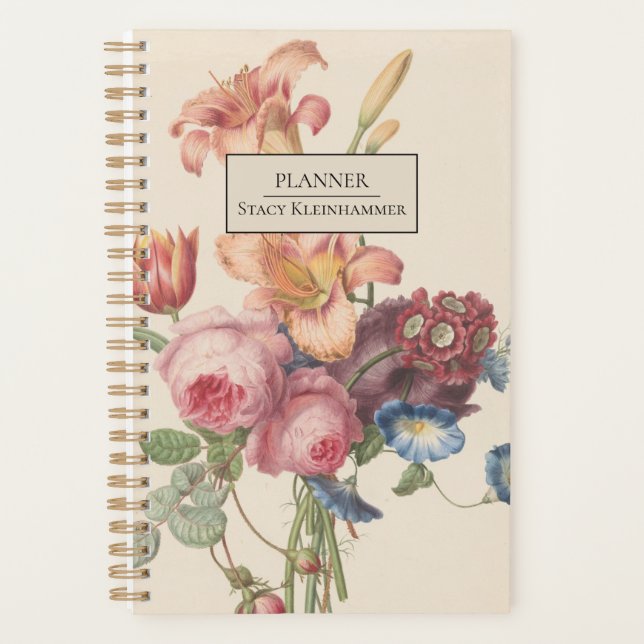 Personalised Vintage Floral Planner (Front)