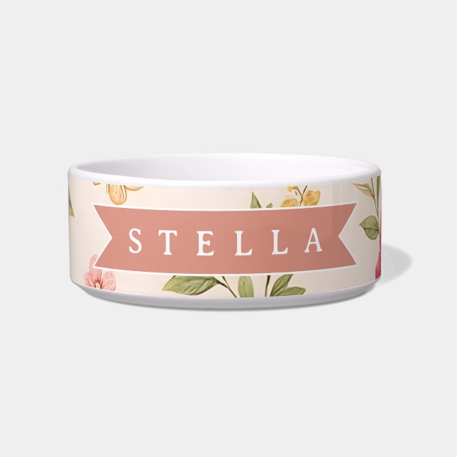 Personalised Vintage Floral Romantic Name Gift Bowl (Front)