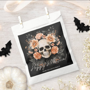 Personalised Vintage Floral Skull Halloween Favour Bags