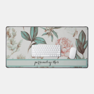 Personalised Vintage Flower Desk Mat